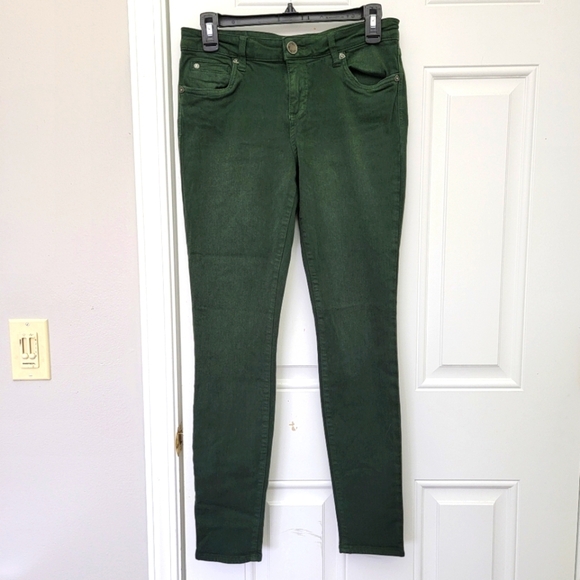 Kut From The Kloth Mia Toothpick Ankle Skinny Hunter Green Denim Jeans Size 6 - Picture 1 of 15